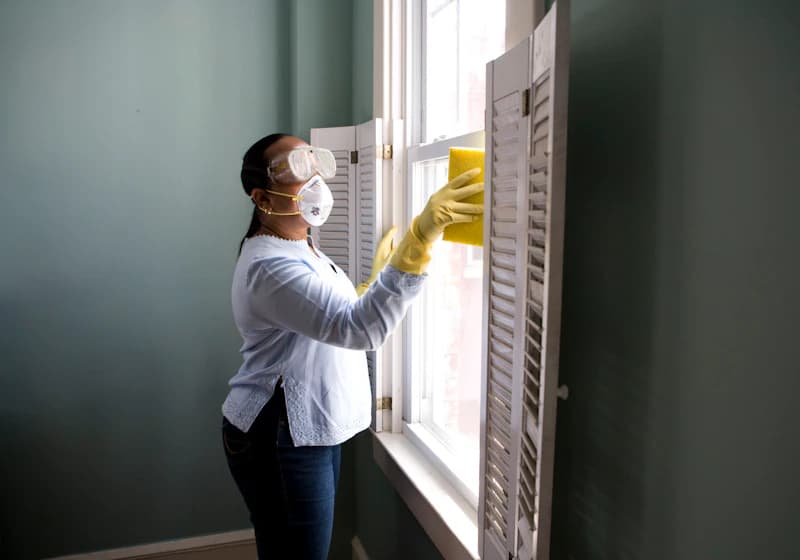 Licensed exterminator treating a residential property